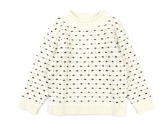 FUB sweater rhombus ecru/dark navy cotton